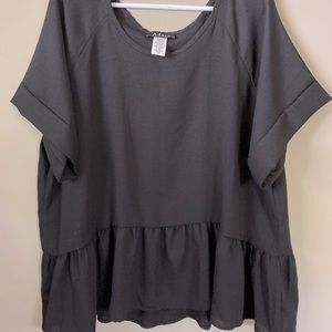 Adara Boutique Peplum Top with Raglan Sleeve